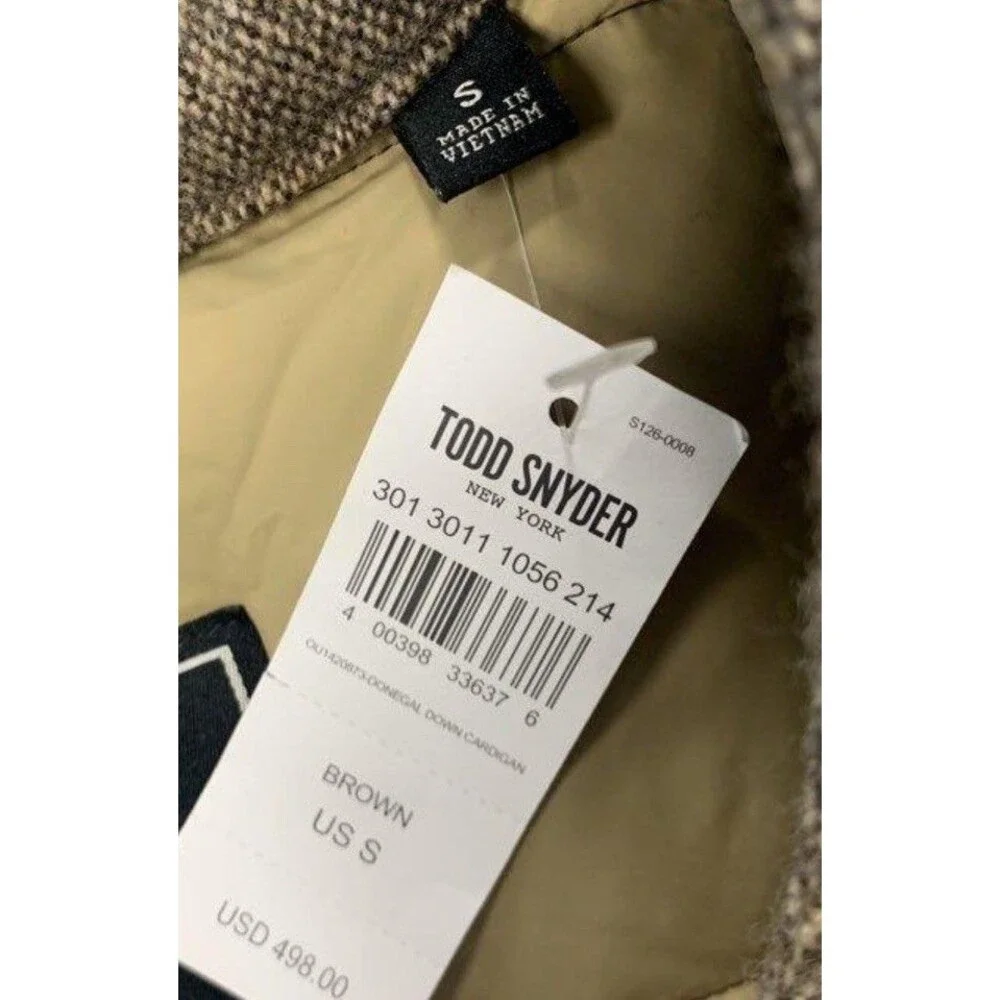 NEW $498 Todd Snyder New York Brown Tan Quilted Wool Cardigan Jacket Coat - Picture 13 of 13